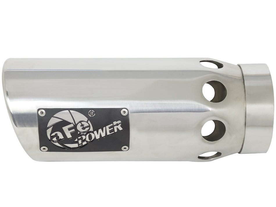 MACH Force-Xp 409 Stainless Steel Clamp-on Exhaust Tip Polished Left Side Exit 4 IN Inlet x 5 IN Outlet x 12 IN L