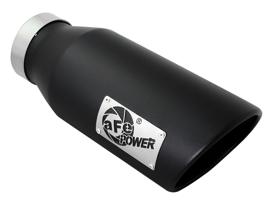 MACH Force-Xp 409 Stainless Steel Clamp-on Exhaust Tip Black 4 IN Inlet x 6 IN Outlet x 15 IN L