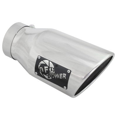 MACH Force-Xp 304 Stainless Steel Clamp-on Exhaust Tip Polished 4 IN Inlet x 6 IN Outlet x 12 IN L