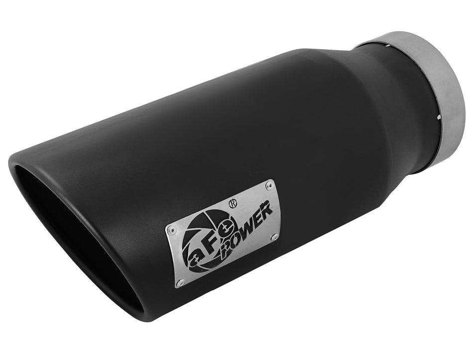 MACH Force-Xp 409 Stainless Steel Clamp-on Exhaust Tip Black 4 IN Inlet x 6 IN Outlet x 15 IN L