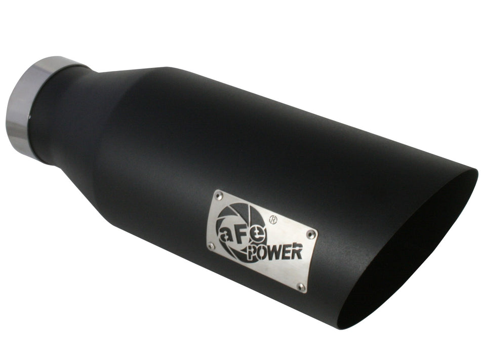 MACH Force-Xp 409 Stainless Steel Clamp-on Exhaust Tip Black 4 IN Inlet x 7 IN Outlet x 18 IN L