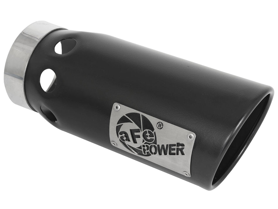 MACH Force-Xp 409 Stainless Steel Clamp-on Exhaust Tip Black Right Side Exit 5 IN Inlet x 6 IN Outlet x 16 IN L