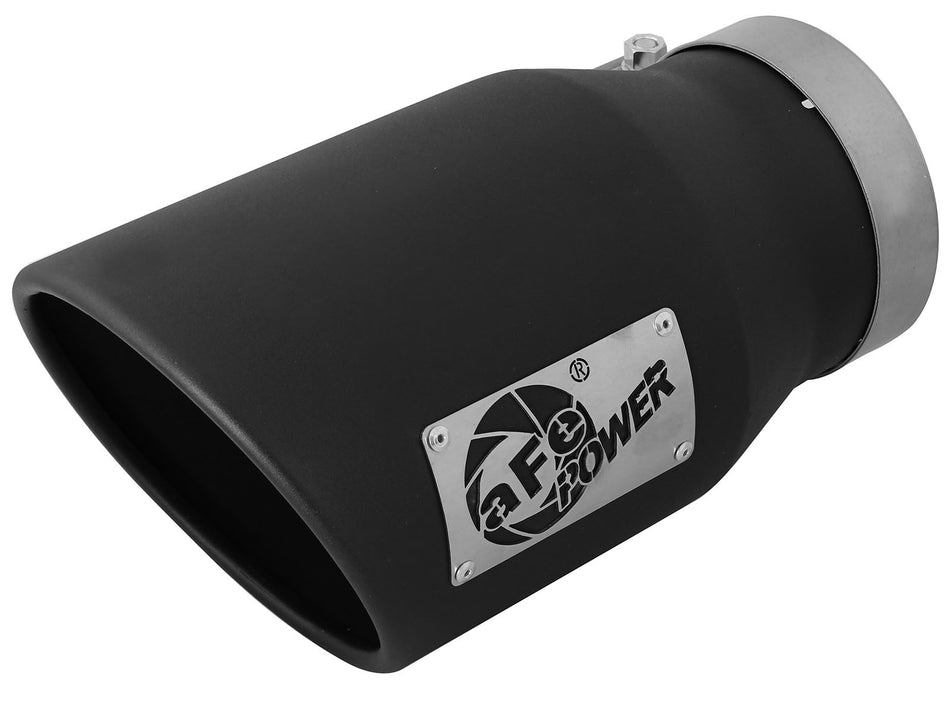 MACH Force-Xp 409 Stainless Steel Clamp-on Exhaust Tip Black Left Side Exit 5 IN Inlet x 7 IN Outlet x 12 IN L