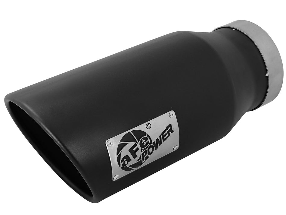 MACH Force-Xp 409 Stainless Steel Clamp-on Exhaust Tip Black Left Side Exit 5 IN Inlet x 7 IN Outlet x 15 IN L