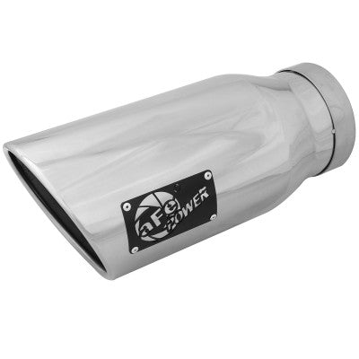 MACH Force-Xp 304 Stainless Steel Clamp-on Exhaust Tip Polished Left Side Exit 5 IN Inlet x 7 IN Outlet x 15 IN L