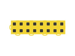 TechFloor 3in X 12in Tiles(left loop) (must be qtyfts of 10) Yellow Black