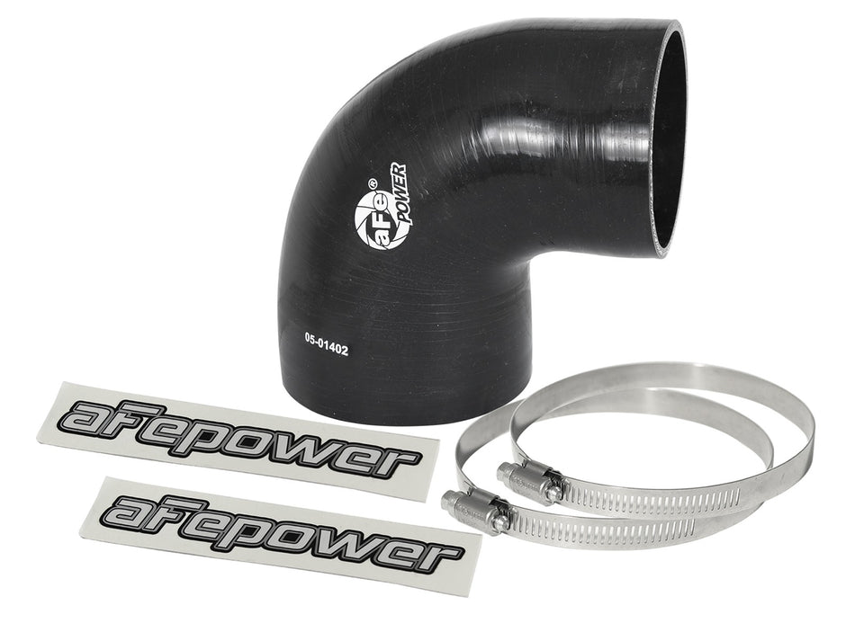 2 lbs. 10X6X6 Magnum FORCE Cold Air Intake System Spare Parts Kit 4 IN ID to 3-3/8 IN ID x 90 Deg. Elbow Reducing Coupler - Black