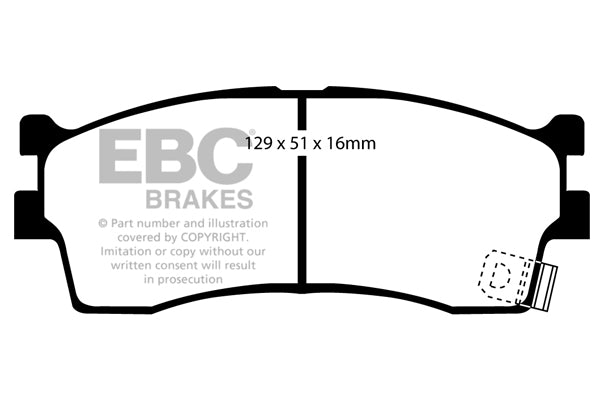 3.2 lbs. 3X3X3 EBC GREENSTUFF 2000 PADS EBC Greenstuff is a high friction based pad compound designed to improve stopping power on sport sedans and prestige cars for on highway use. The Greenstuff range emits less dust than equivalent semi metallic pads