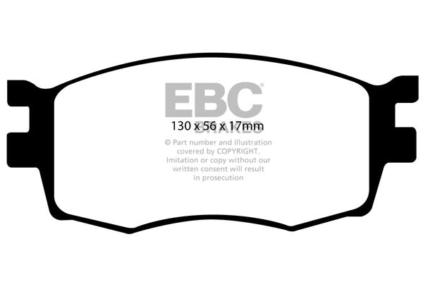 3.6 lbs. 3X3X3 EBC GREENSTUFF 2000 PADS EBC Greenstuff is a high friction based pad compound designed to improve stopping power on sport sedans and prestige cars for on highway use. The Greenstuff range emits less dust than equivalent semi metallic pads