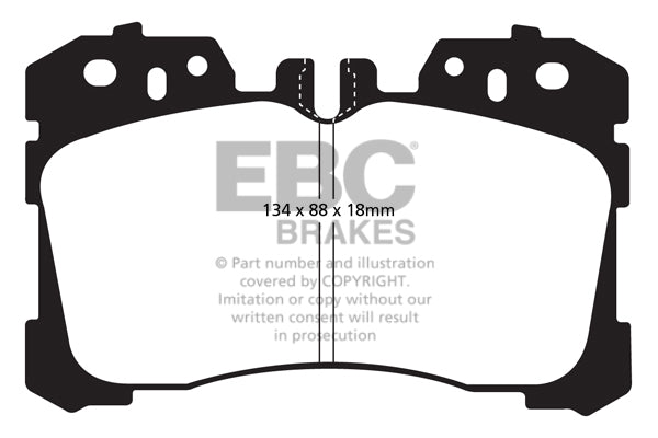 3.8 lbs. 3X3X3 EBC GREENSTUFF 2000 PADS EBC Greenstuff is a high friction based pad compound designed to improve stopping power on sport sedans and prestige cars for on highway use. The Greenstuff range emits less dust than equivalent semi metallic pads