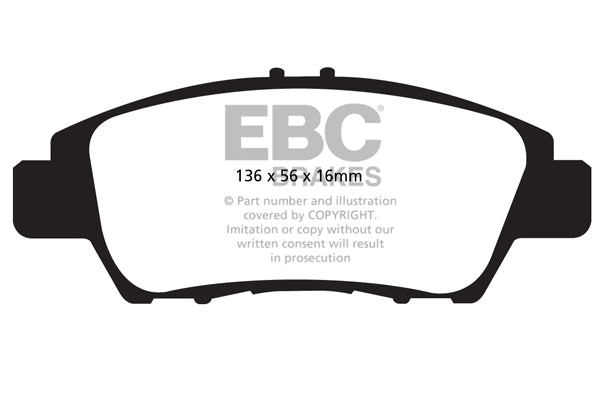 3.6 lbs. 3X3X3 EBC GREENSTUFF 2000 PADS EBC Greenstuff is a high friction based pad compound designed to improve stopping power on sport sedans and prestige cars for on highway use. The Greenstuff range emits less dust than equivalent semi metallic pads