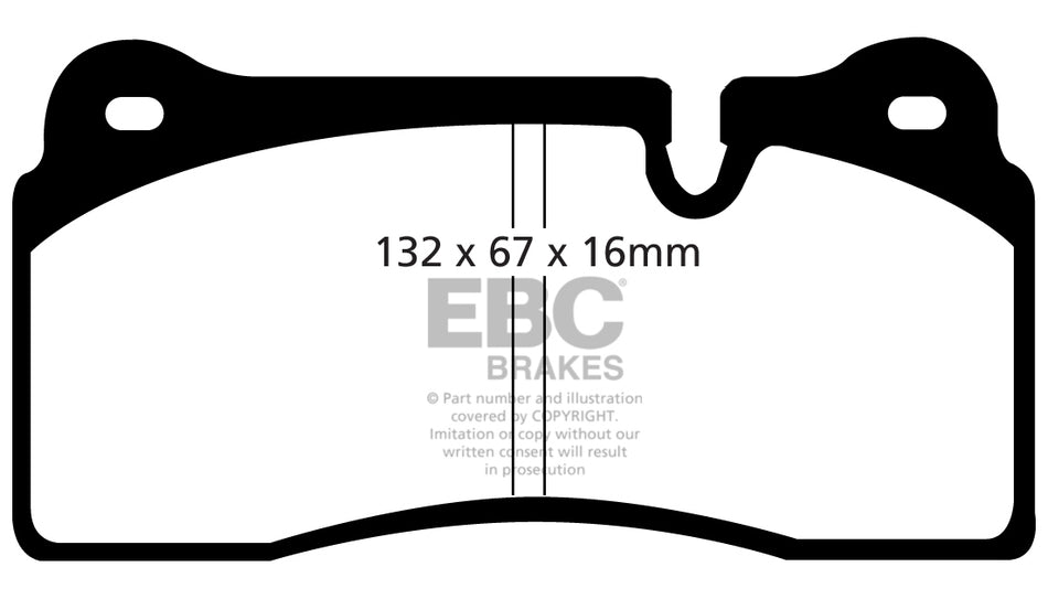 3.3 lbs. 6X4X4 EBC Brakes Redstuff Ceramic Brake Pads