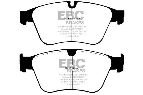 3.5 lbs. 3X3X3 EBC REDSTUFF CERAMIC PADS Low dust EBC Redstuff is a superb pad for fast street use and targets high HP imports muscle cars and prestige European cars. EBC Redstuff ceramic pads reduce dust emitted by OEM pads by approx 80 percent.