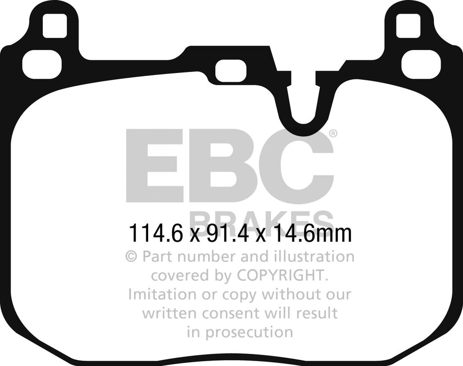 3.3 lbs. 6X4X4 EBC Brakes Redstuff Ceramic Brake Pads