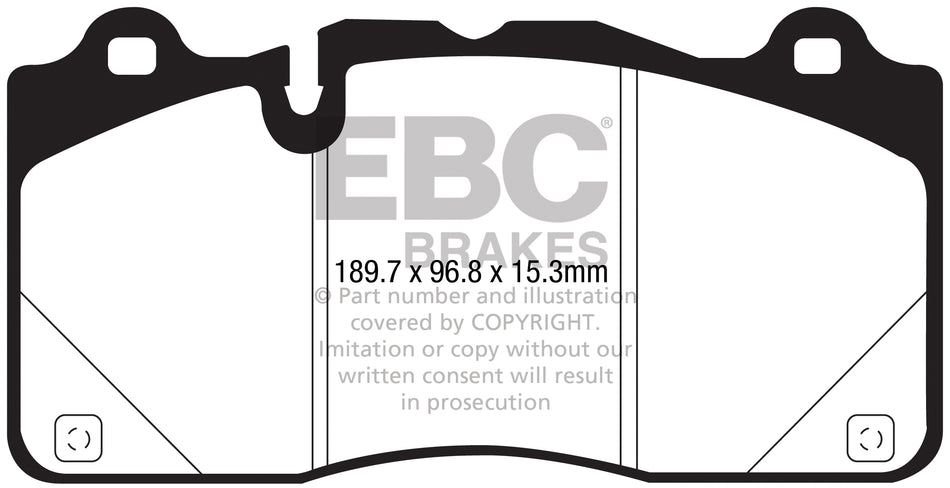 3.3 lbs. 6X4X4 EBC Brakes Redstuff Ceramic Brake Pads