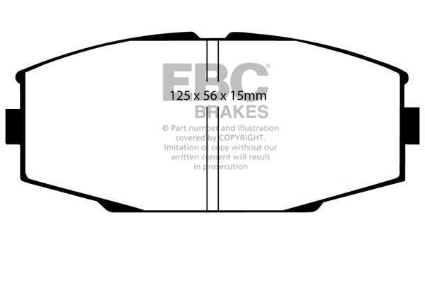3.3 lbs. 2X2X2 EBC REDSTUFF CERAMIC PADS Low dust EBC Redstuff is a superb pad for fast street use and targets high HP imports muscle cars and prestige European cars. EBC Redstuff ceramic pads reduce dust emitted by OEM pads by approx 80 percent.
