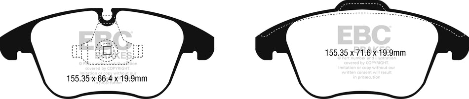 3.3 lbs. 6X4X4 EBC Brakes Yellowstuff Performance Brake Pads