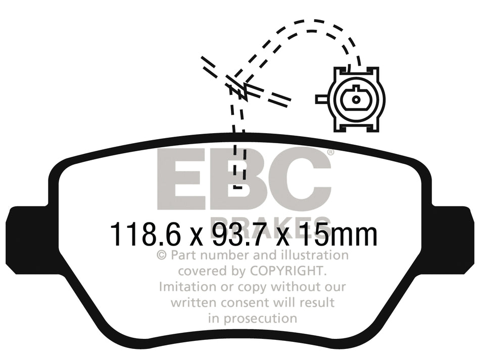 3.3 lbs. 6X4X4 EBC Brakes Yellowstuff Performance Brake Pads