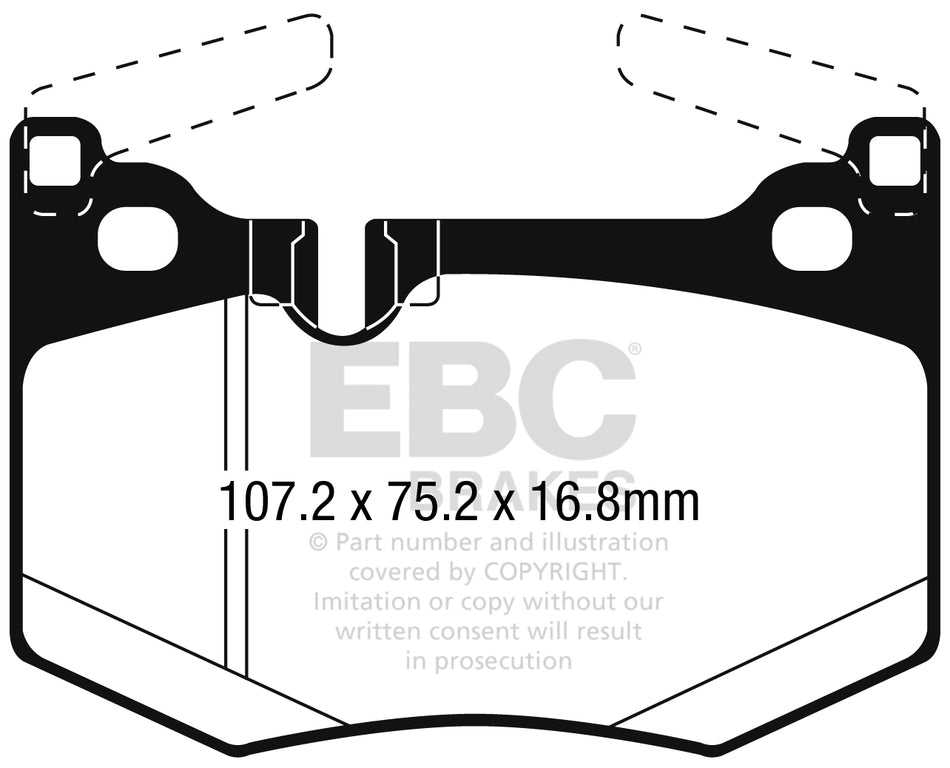3.3 lbs. 6X4X4 EBC Brakes Yellowstuff Performance Brake Pads