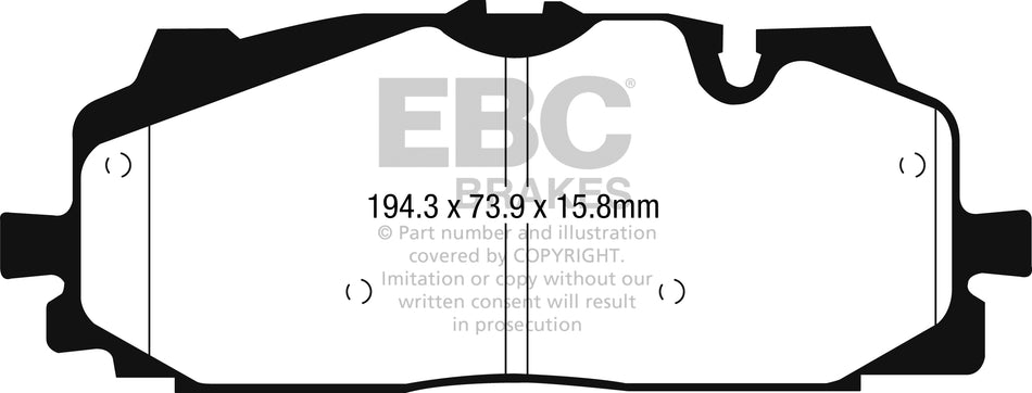 3.3 lbs. 6X4X4 EBC Brakes Yellowstuff Performance Brake Pads