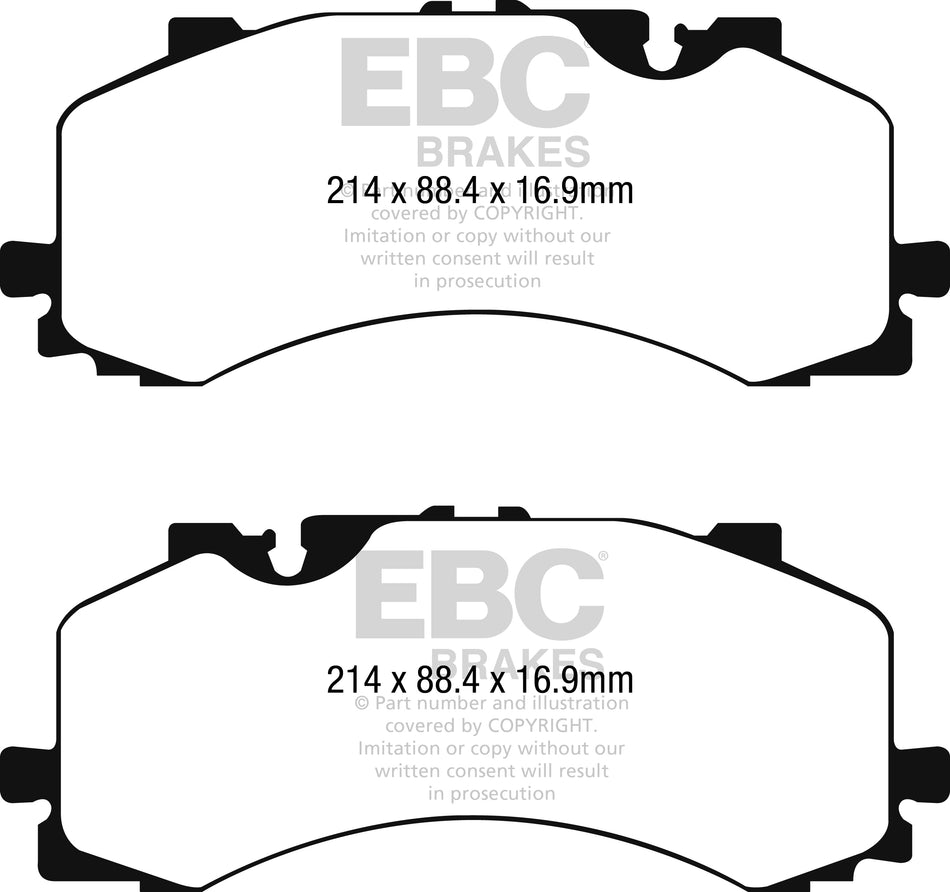 3.3 lbs. 6X4X4 EBC Brakes Yellowstuff Performance Brake Pads