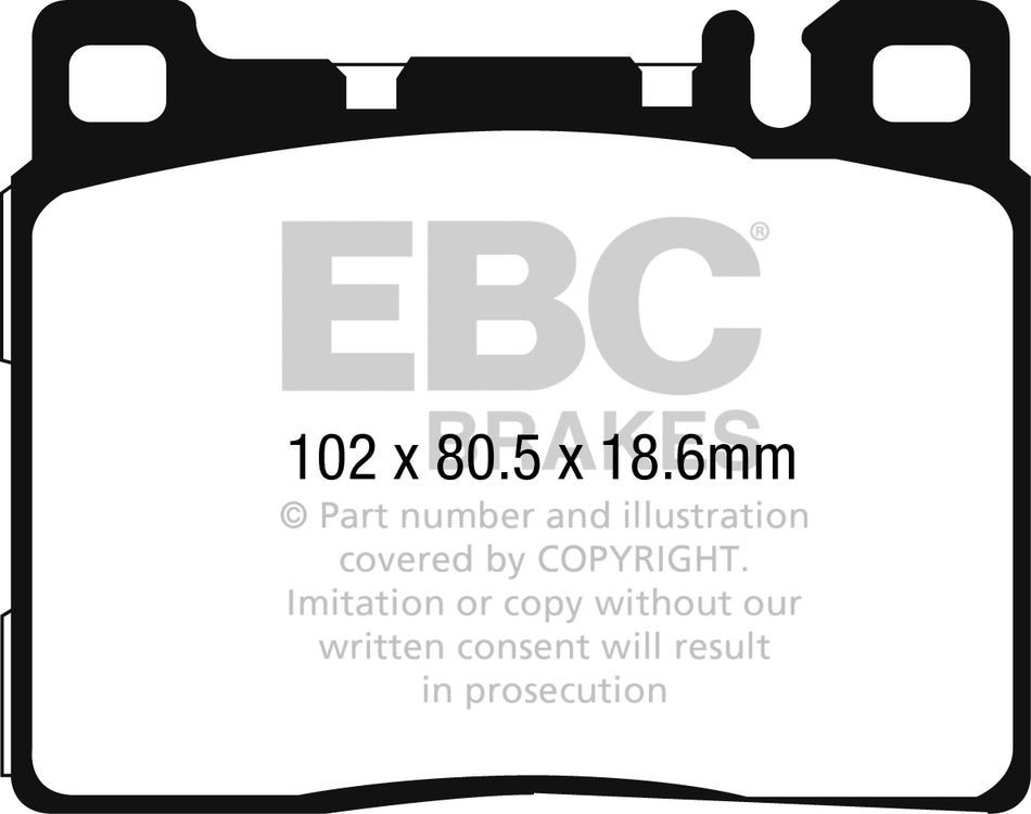 3.3 lbs. 6X4X4 EBC Brakes Yellowstuff Performance Brake Pads