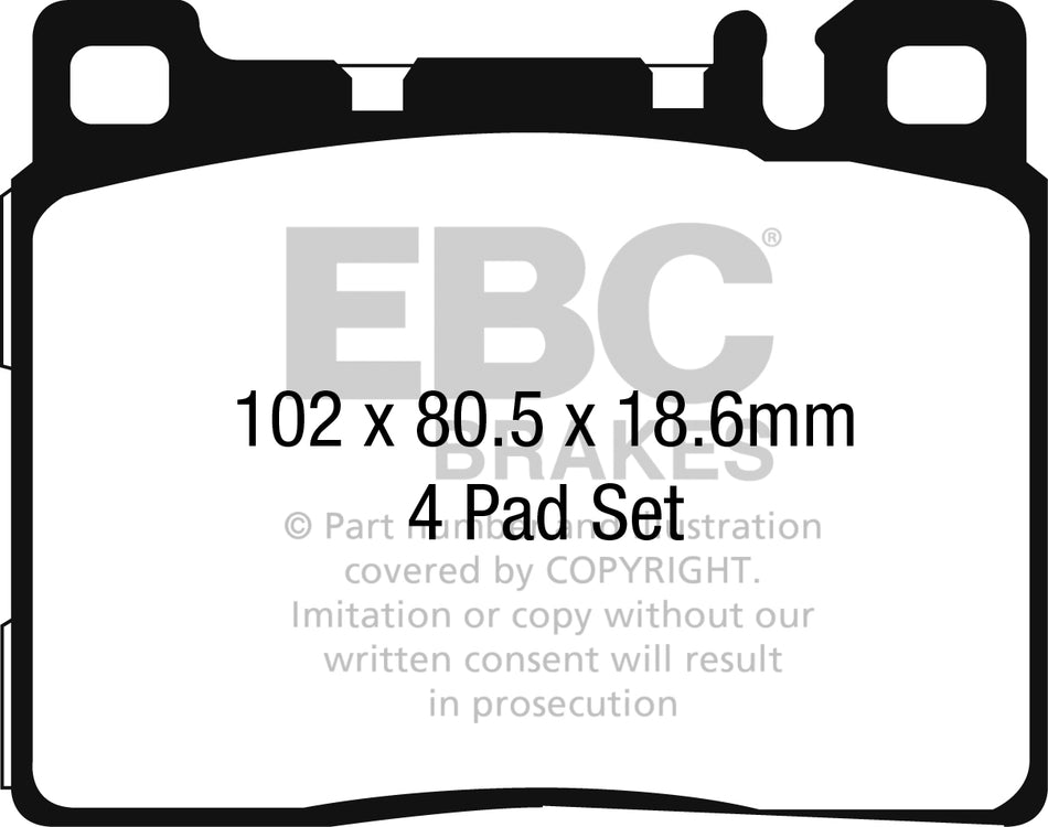3.3 lbs. 6X4X4 EBC Brakes Yellowstuff Performance Brake Pads
