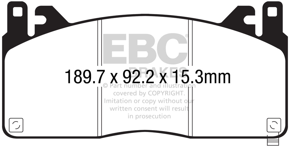 3.3 lbs. 6X4X4 EBC Brakes Yellowstuff Performance Brake Pads