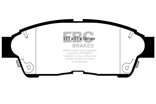 3.3 lbs. 5X3X3 EBC Brakes Yellowstuff Performance Brake Pads