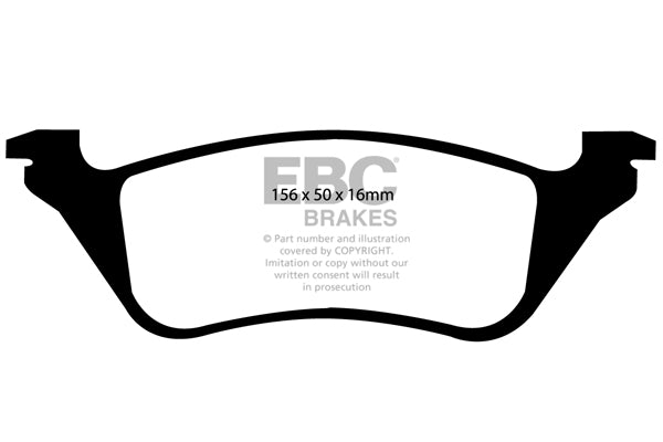 3.4 lbs. 4X4X4 EBC GREENSTUFF 6000 TRUCK PADS Upgrade your stopping power with a simple pad change using EBC High Friction 6000 series Greenstuff brake pads. The new EBC 6000 series boasts GG rated friction for better stopping with fully shimmed edge