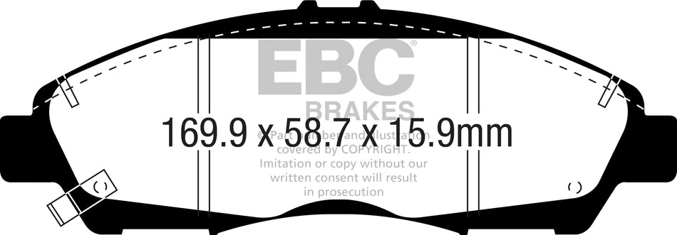 3.3 lbs. 6X4X4 EBC Brakes Greenstuff6000 Intermediate Truck and SUV Brake Pads