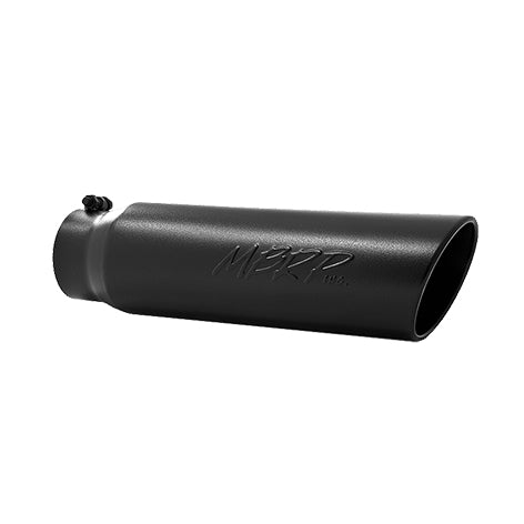 3.5 lbs. 18X7X7  Universal Black Coated Tip  5in OD Angled Rolled End  4in inlet 18in length