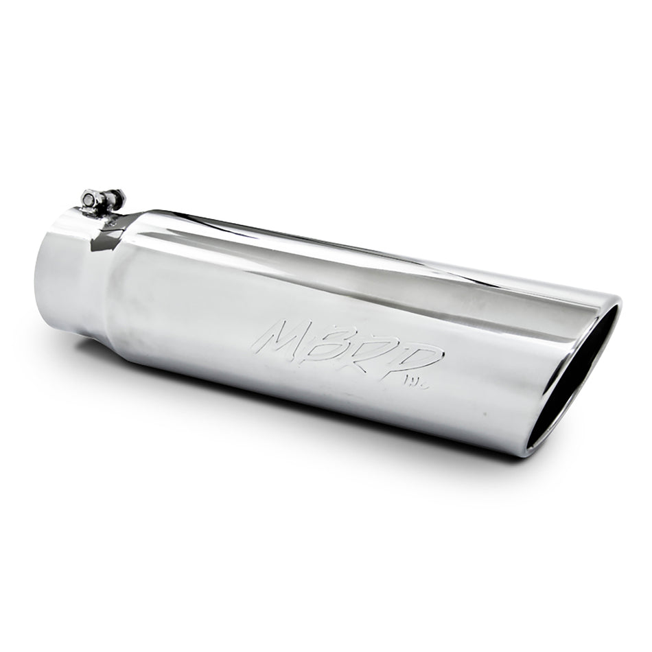 3.5 lbs. 18X7X7 Universal T304 Stainless Steel Tip 5in OD Angled Rolled End 4in inlet 18in length