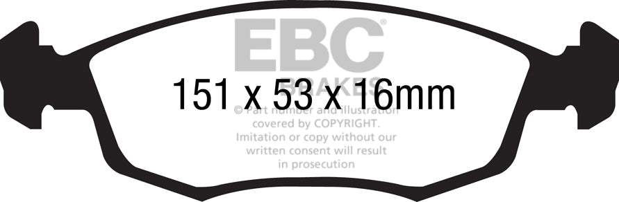 3.5 lbs. 6X4X4 EBC brake Ultimax2 brake Pads