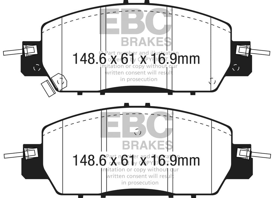 3.5 lbs. 6X4X4 EBC brake Ultimax2 brake Pads