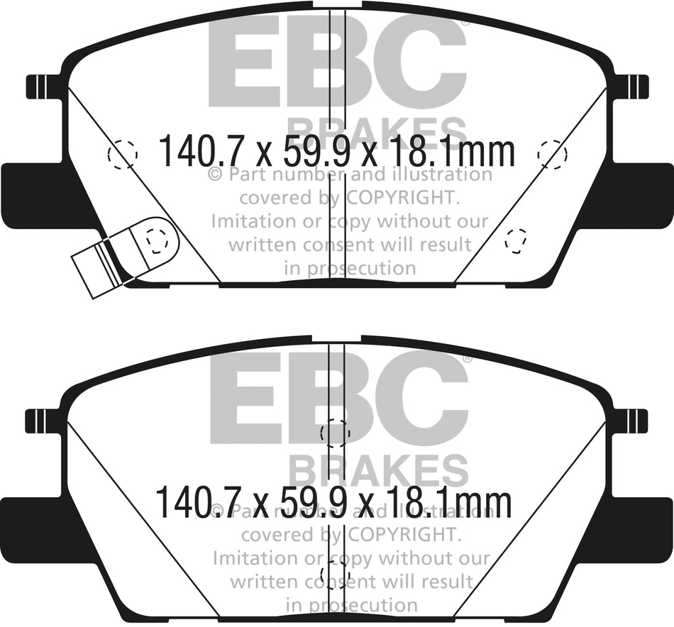 3.5 lbs. 6X4X4 EBC brake Ultimax2 brake Pads